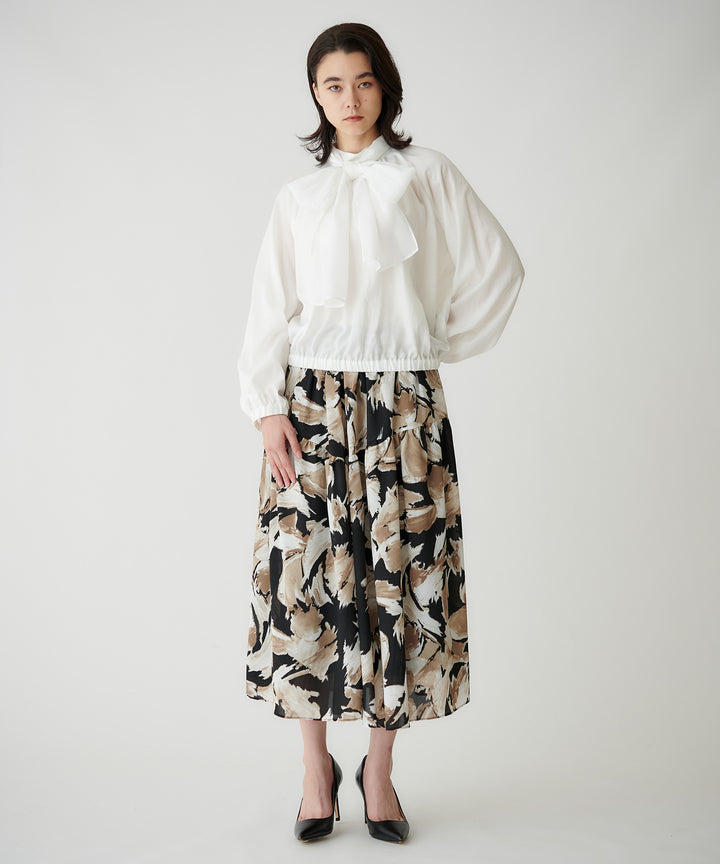 シアーリボンブラウス