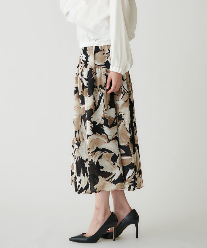 プリントティアードスカート