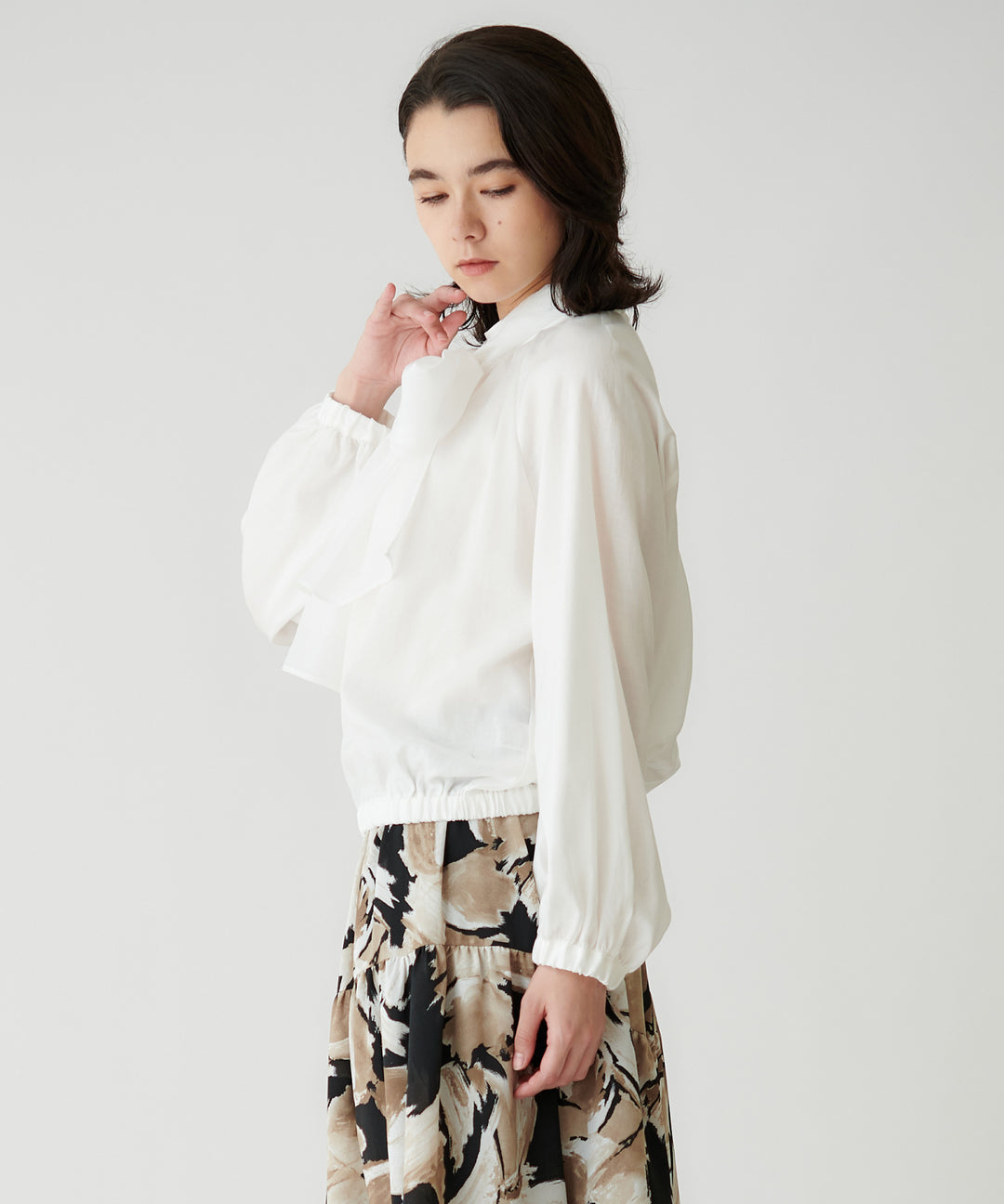 シアーリボンブラウス