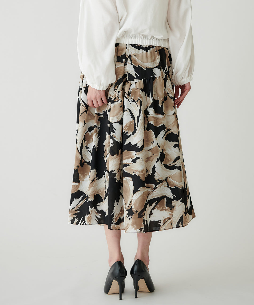 プリントティアードスカート