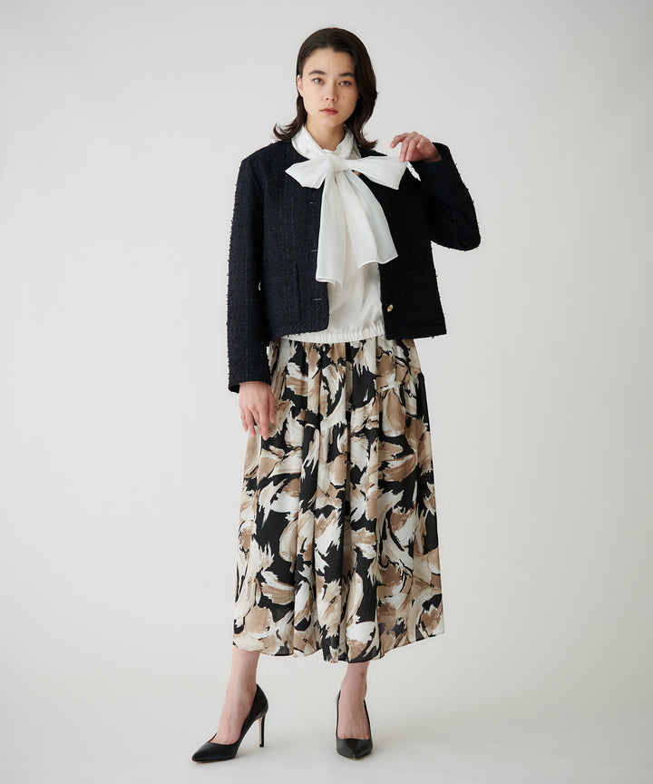 プリントティアードスカート