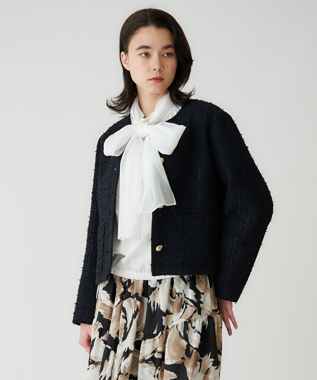 シアーリボンブラウス