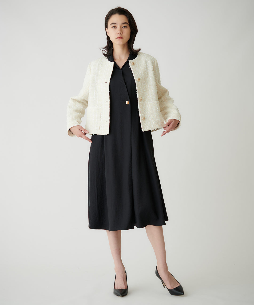 BEATRICEオリジナルツイードノーカラージャケット