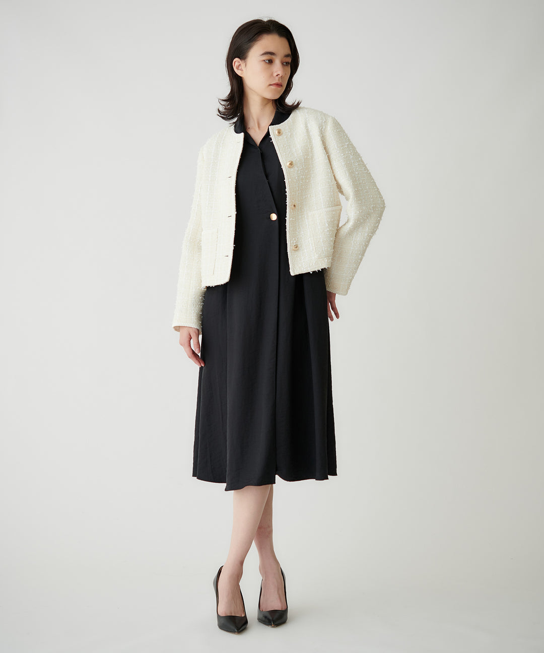 BEATRICEオリジナルツイードノーカラージャケット