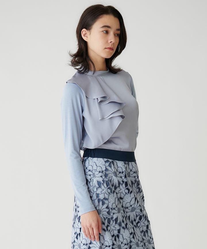 ラッフルデザインカットソー