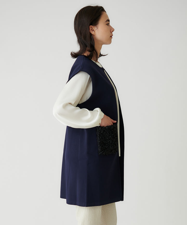 フラワーモチーフポケットニットジレ