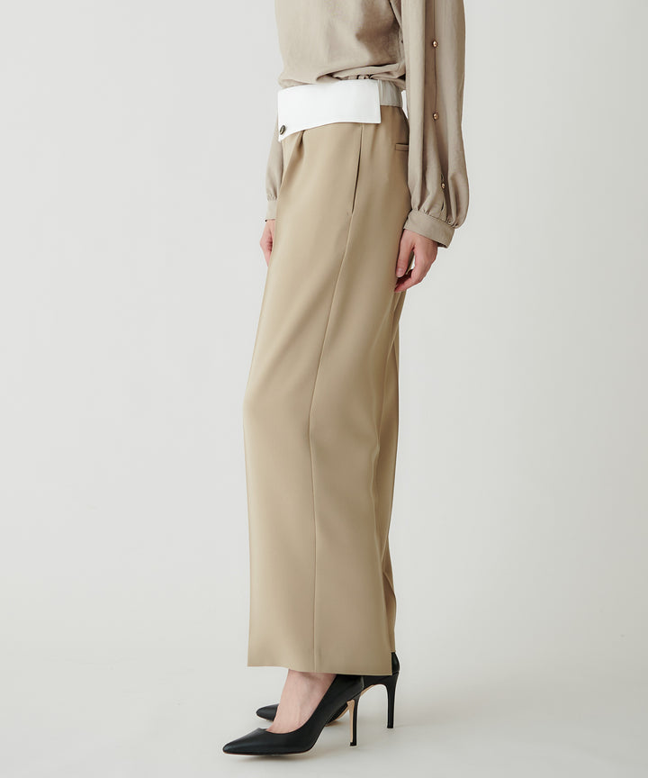 ウエストデザインワイドパンツ