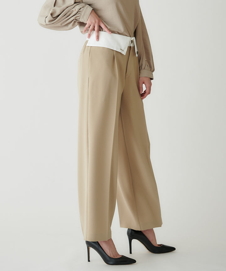ウエストデザインワイドパンツ