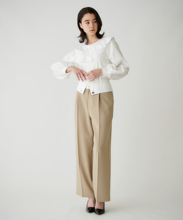 ウエストデザインワイドパンツ