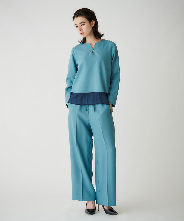 パウダーツイルシアーレイヤードブラウス