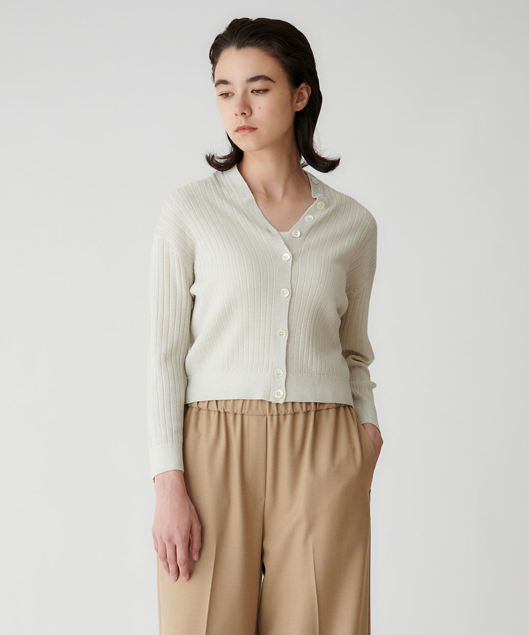 ラメツイード2WAY Vネックカーディガン