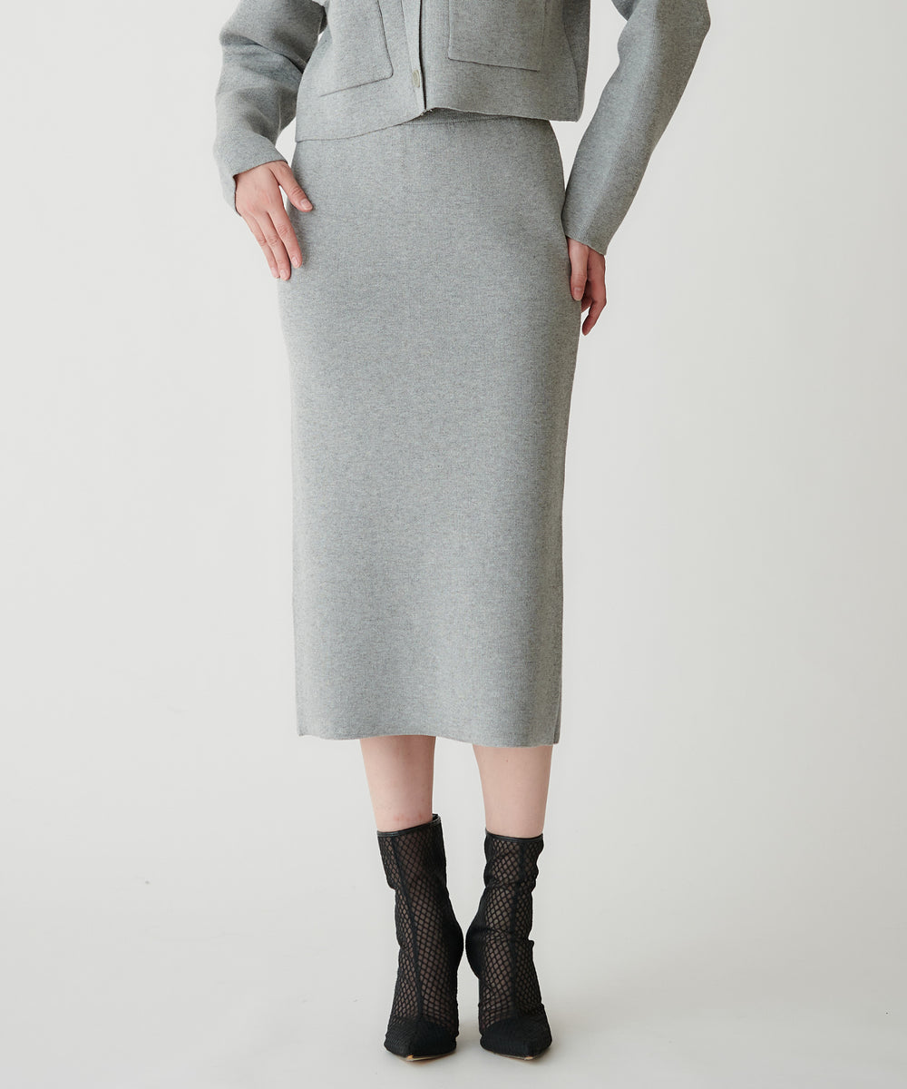 モデル H：172cm / 38 / 杢グレー×イエロー