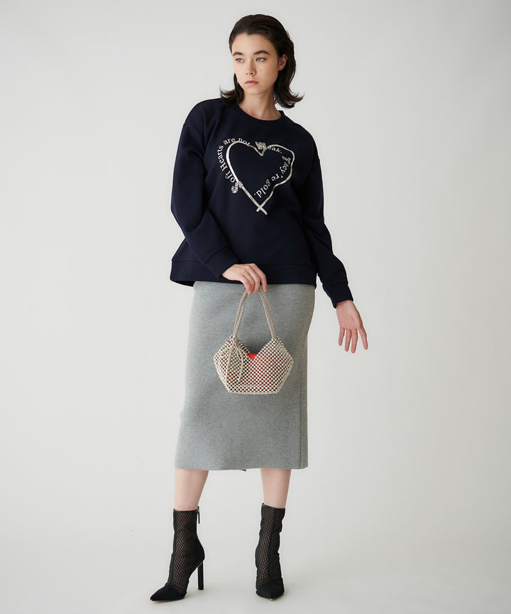 接結ニットミニマル タイトスカート