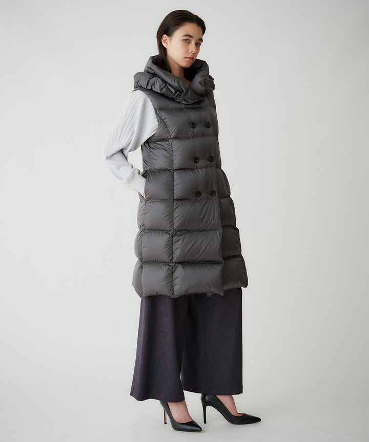 ボリュームカラーロングダウンベスト