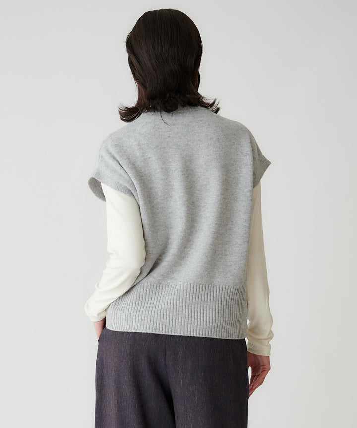 ウール混ベアテレコ太バインダートップス