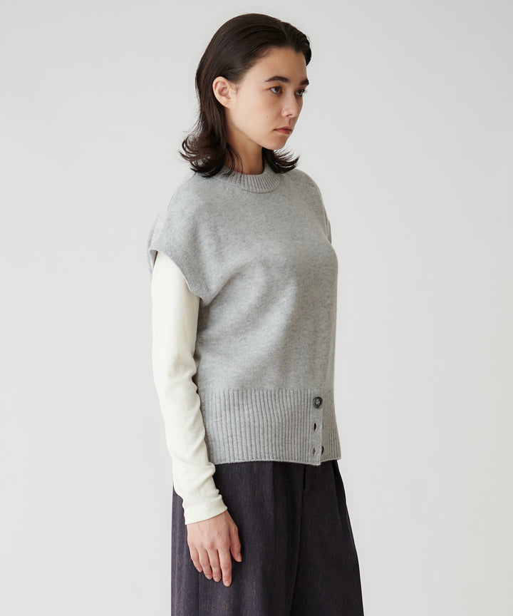 ウール混ベアテレコ太バインダートップス