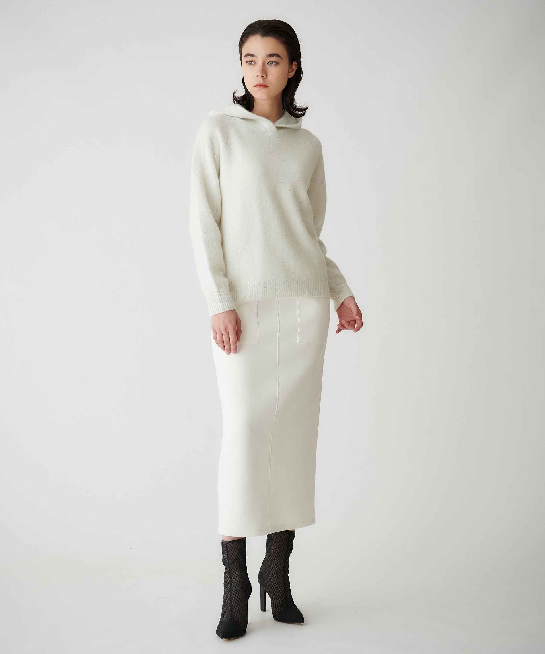 スパンコールモヘヤフード付きパーカー – FACE SANS FARD