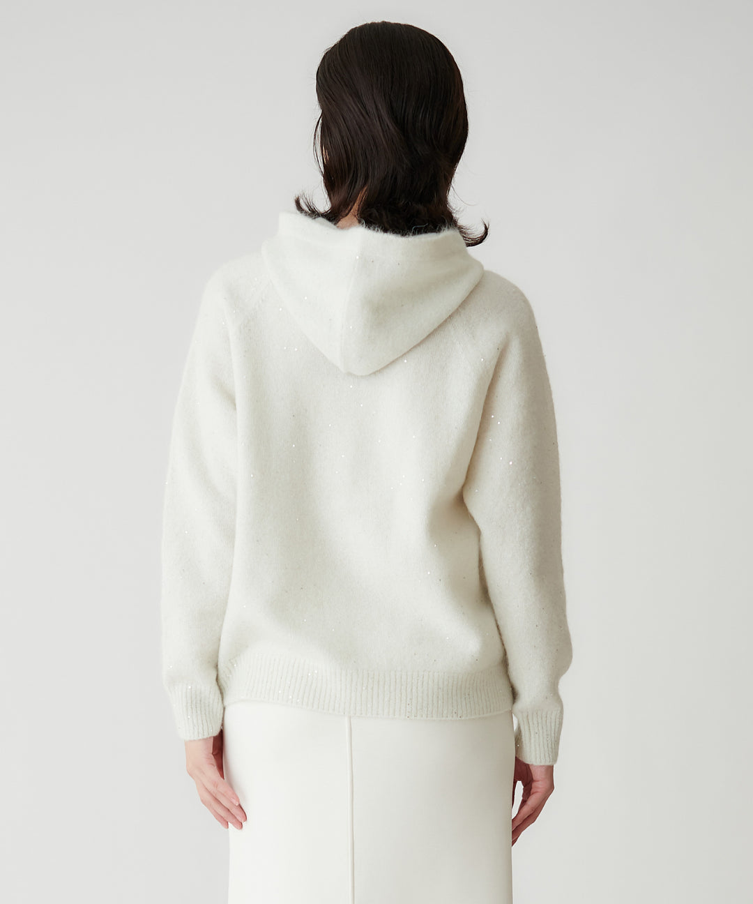 スパンコールモヘヤ フード付きパーカー