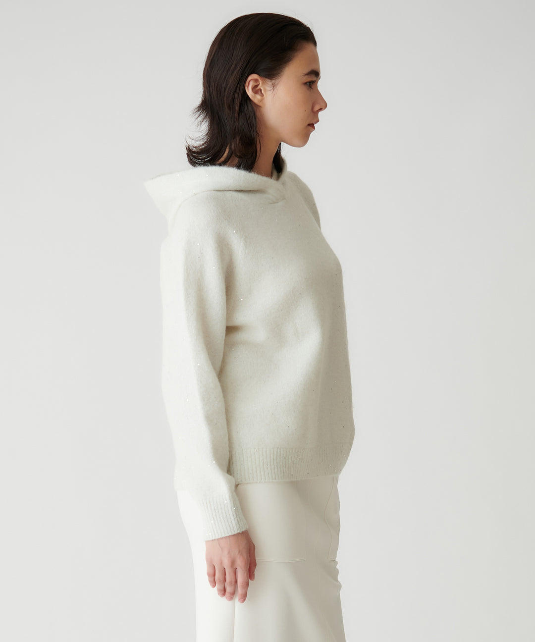 スパンコールモヘヤ フード付きパーカー