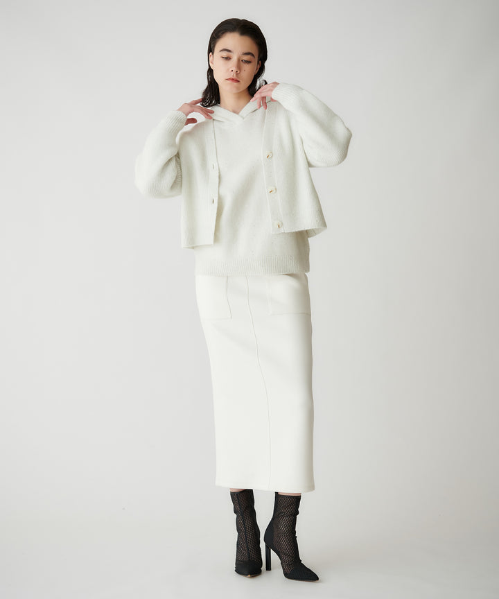 スパンコールモヘヤ畦編みショートカーディガン