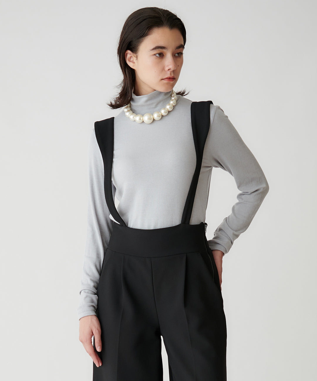 ウール混ベアテレコハイネックインナー