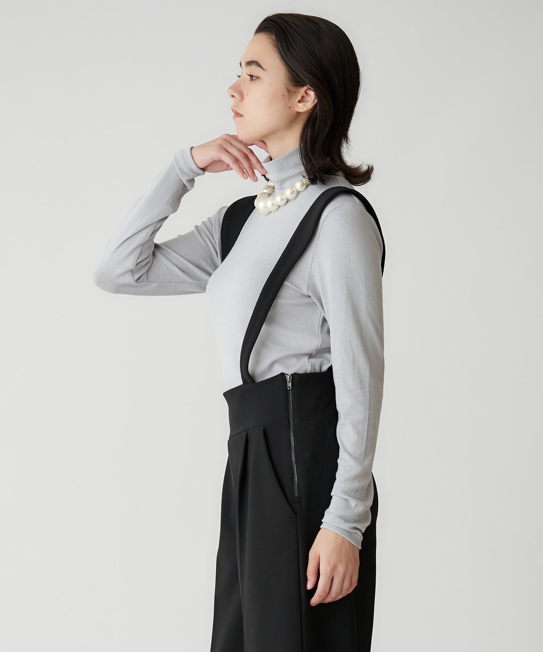 ウール混ベアテレコハイネックインナー