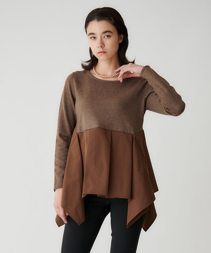 布帛ヘムドッキングトップス