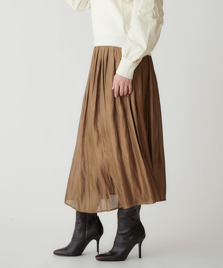 サテンギャザーロングスカート