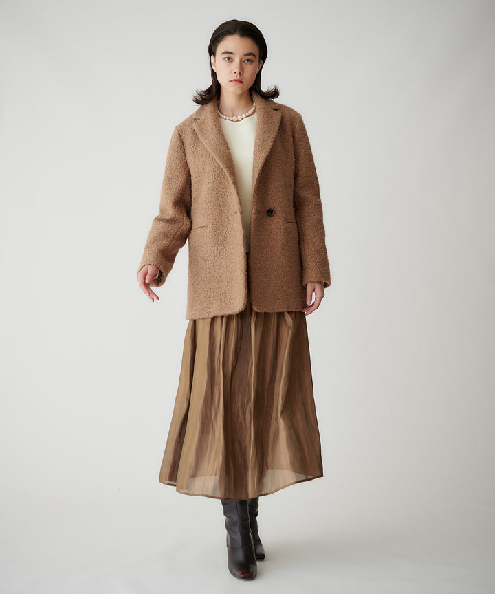 サテンギャザーロングスカート