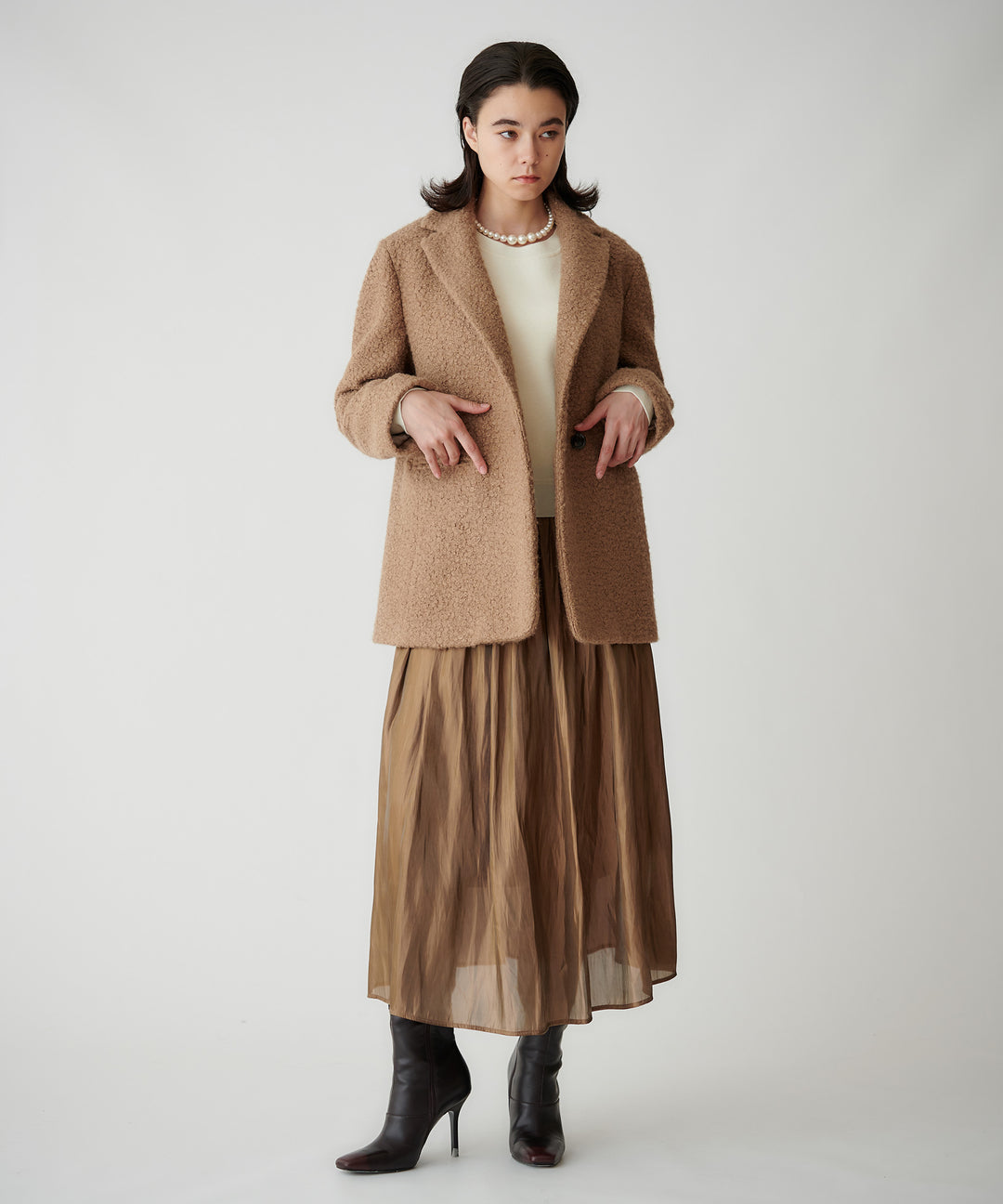 ループヤーンジャケットコート