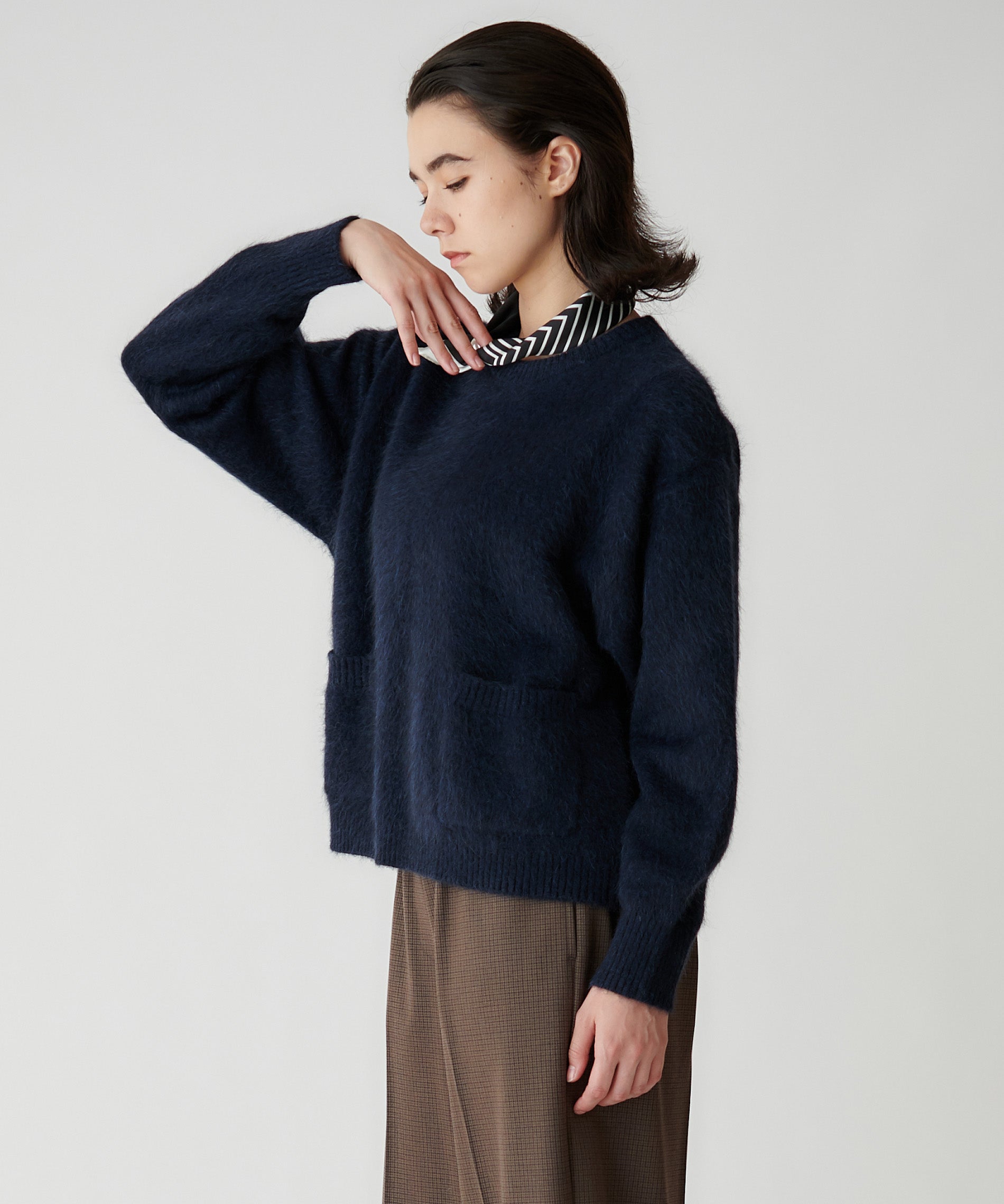 ※値下げ※新品未使用品タグ付き　machatt ニットブースター もちもちニット】クラシックパターンクロスオーバー（ニット/セーター