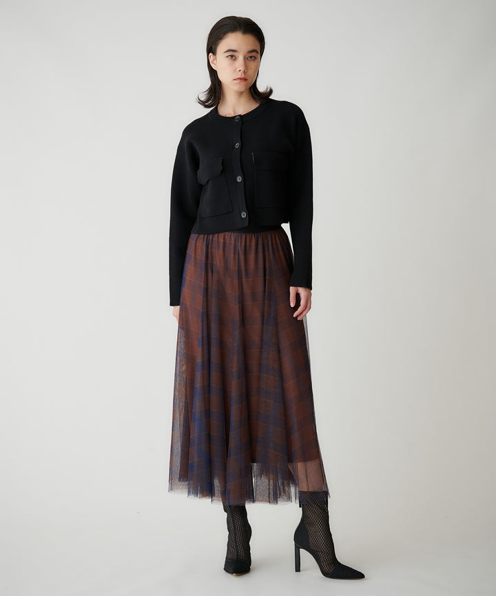 チェックチュールスカート