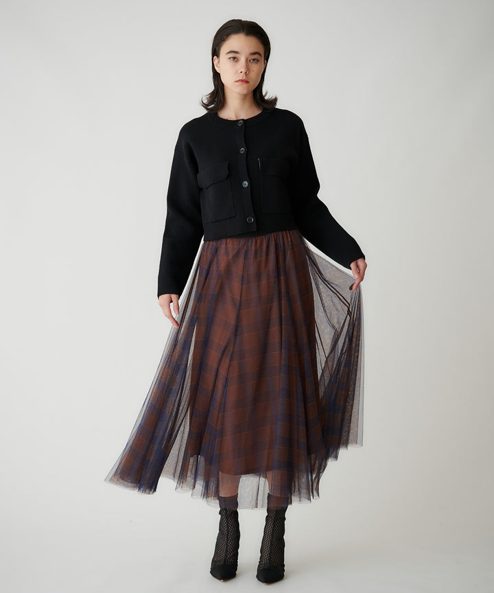 接結ニットダブルポケットカーディガン