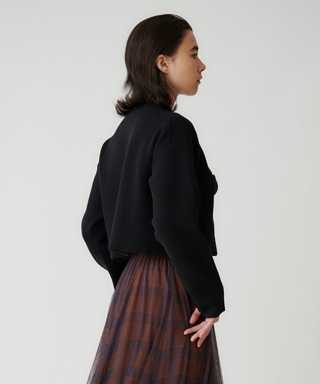 接結ニットダブルポケットカーディガン