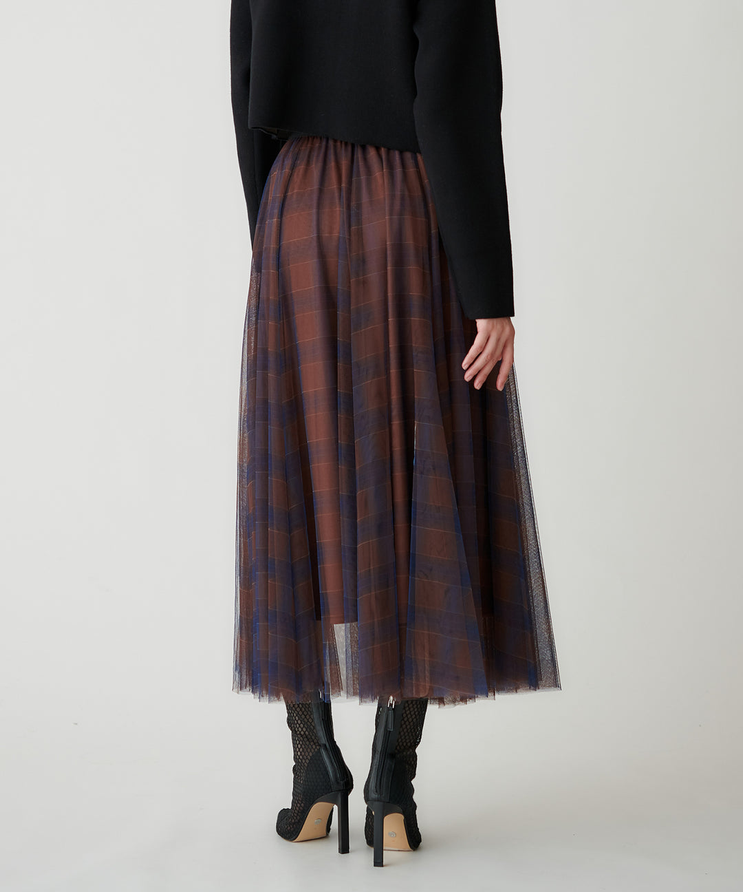 チェックチュールスカート