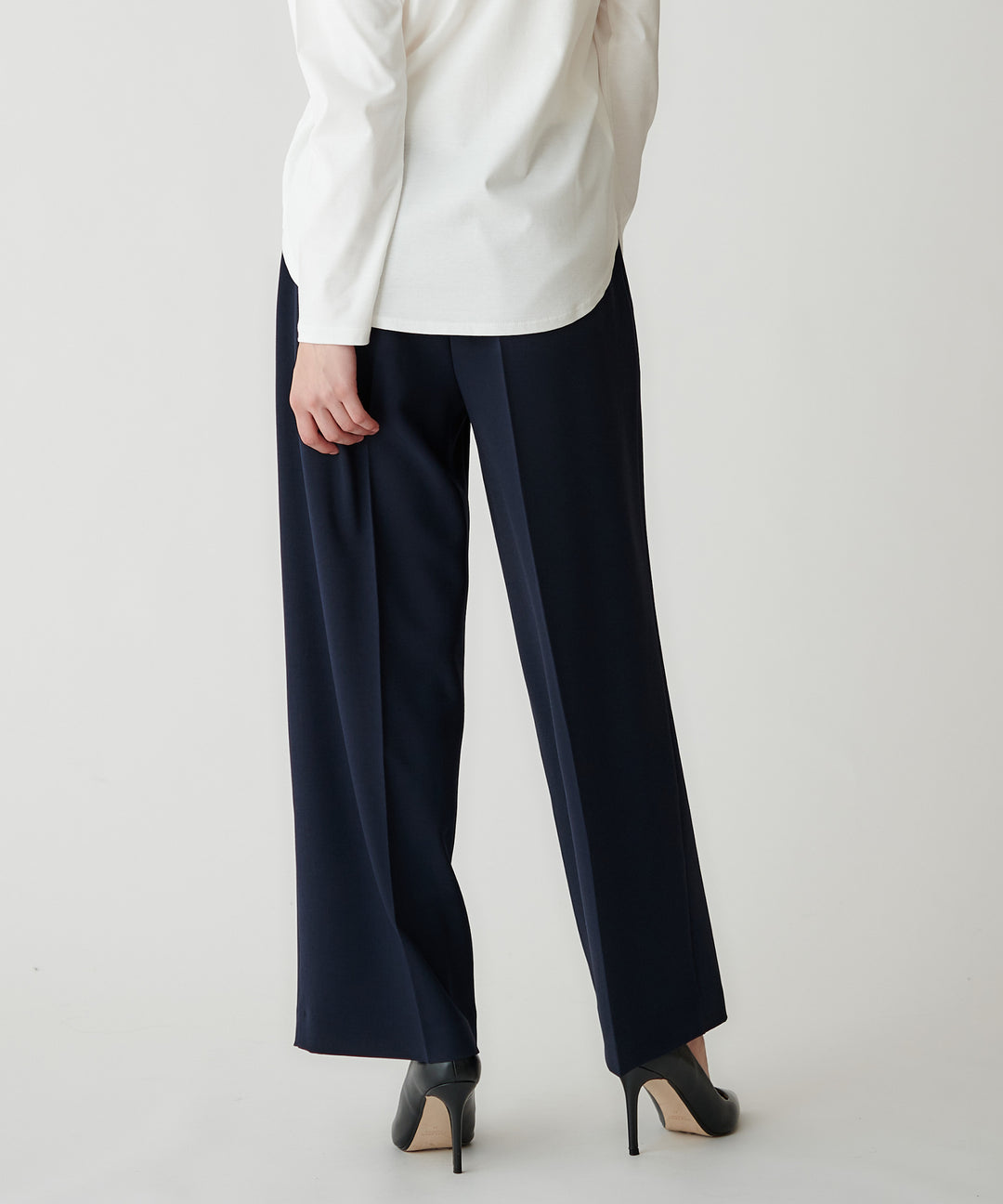 ウエストデザインワイドパンツ