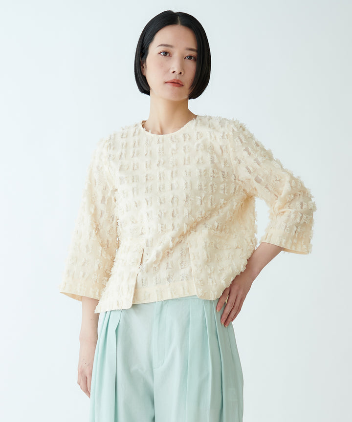 カットジャガードブラウス