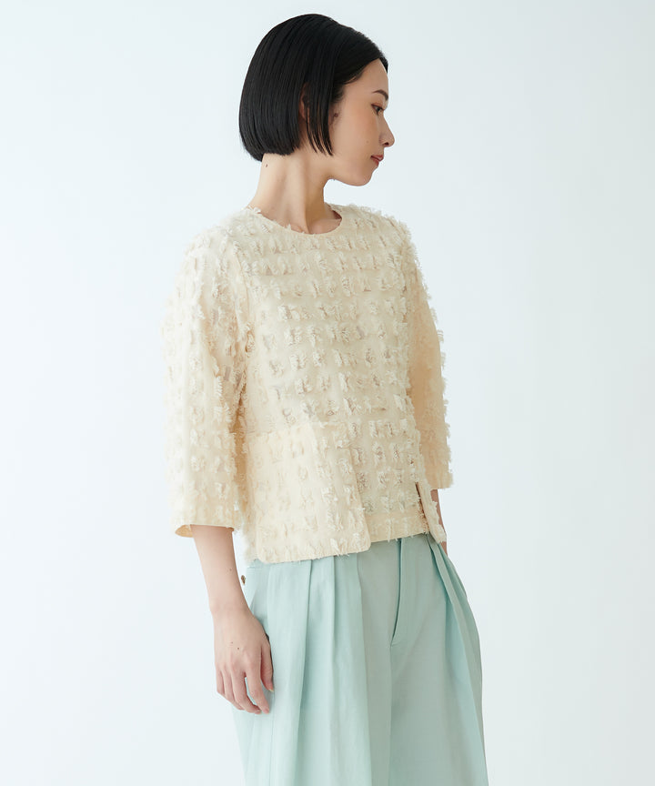 カットジャガードブラウス