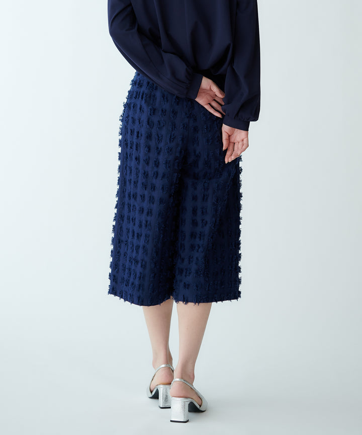 幾何柄カットジャガードパンツ