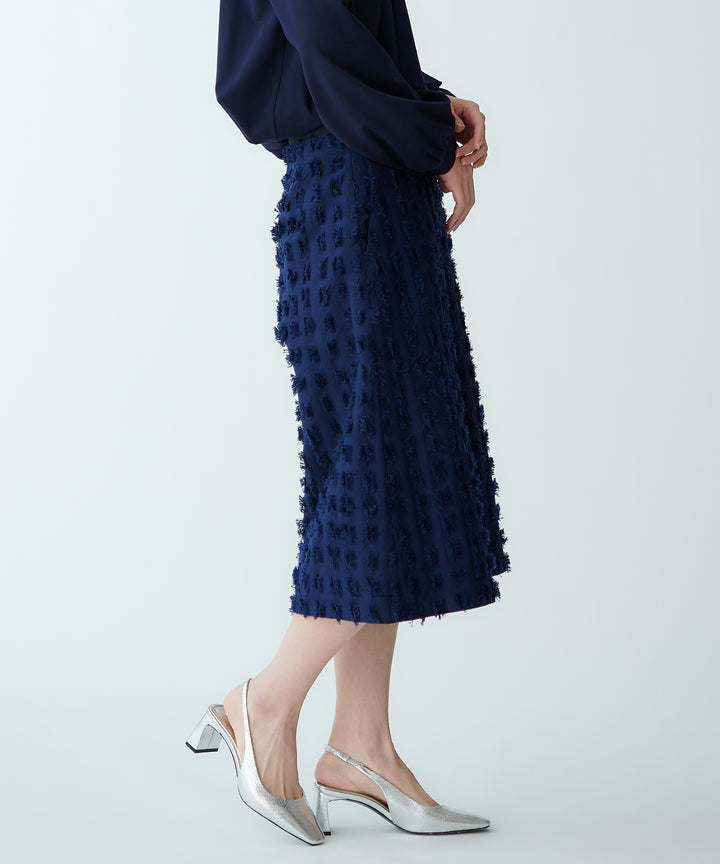 幾何柄カットジャガードパンツ