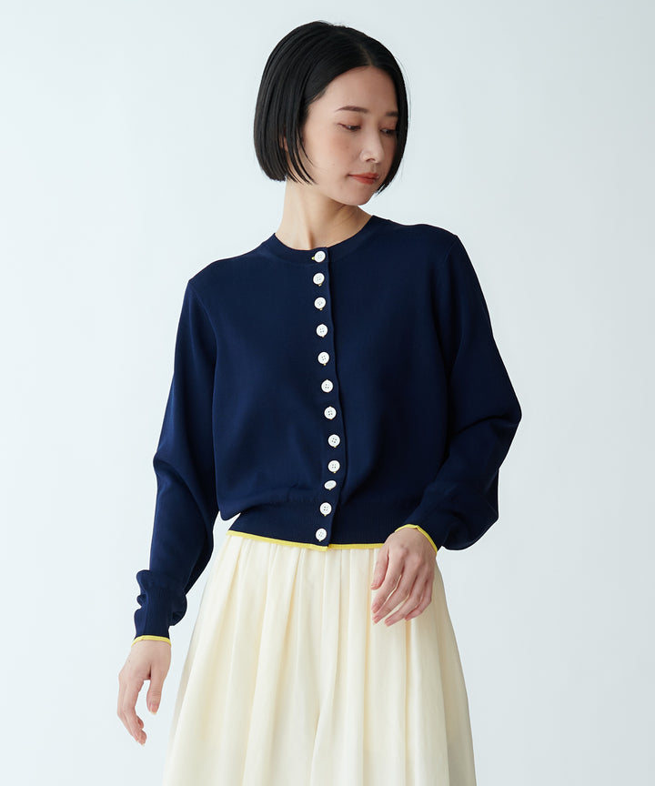 配色ニットカーディガン