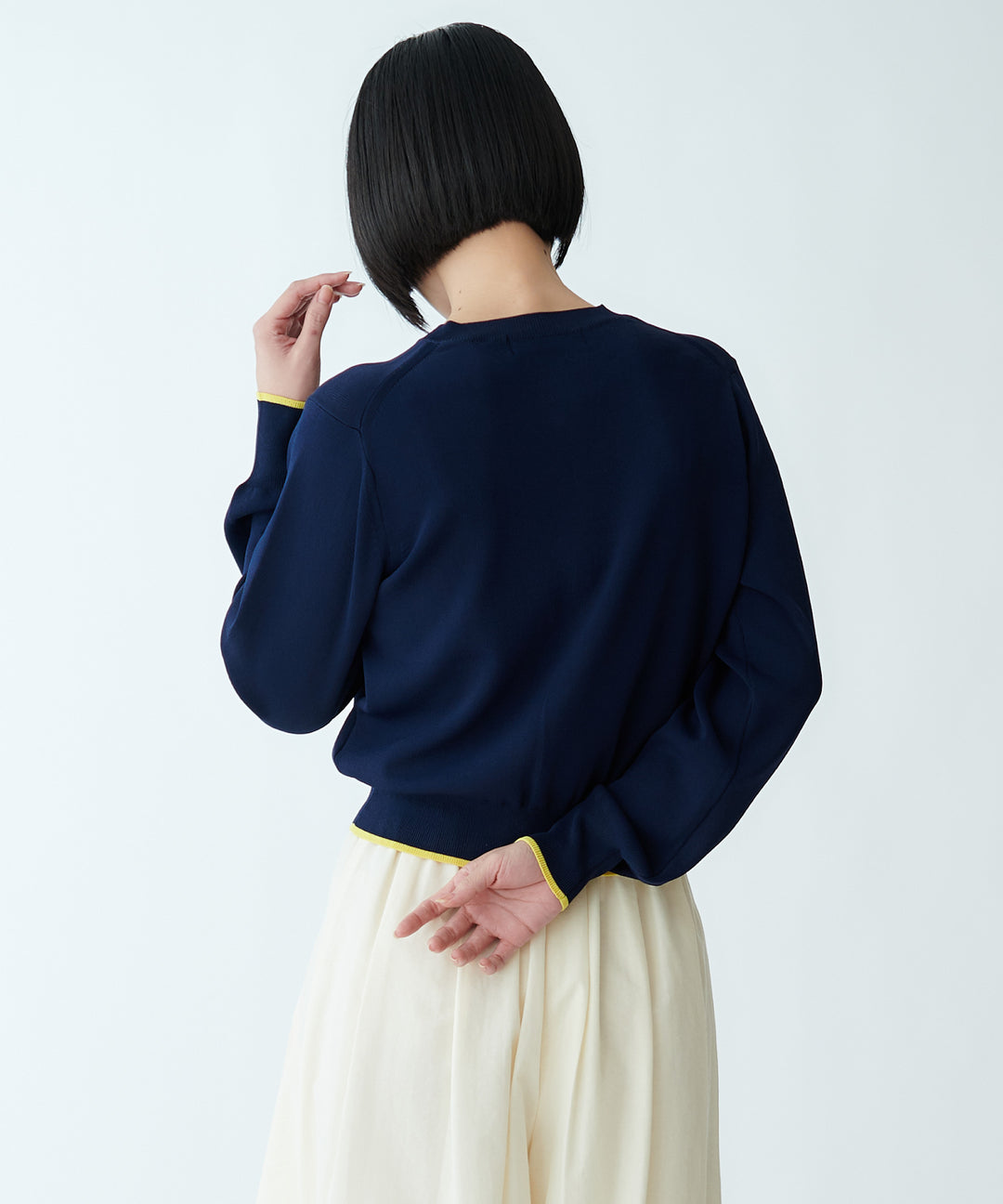 配色ニットカーディガン