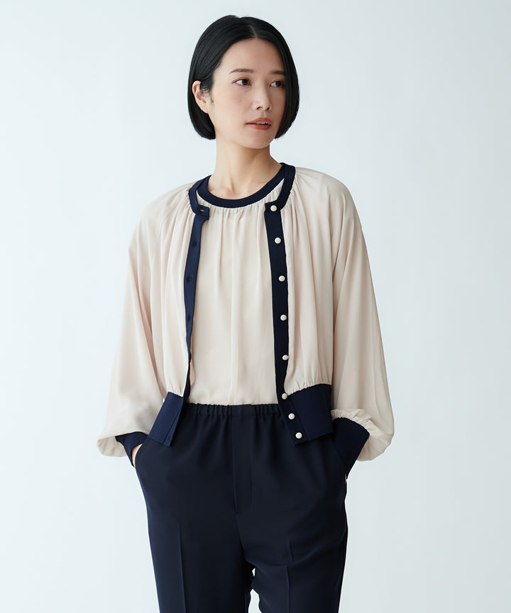 モデル H：165cm / 38 / エクリュ×ネイビー