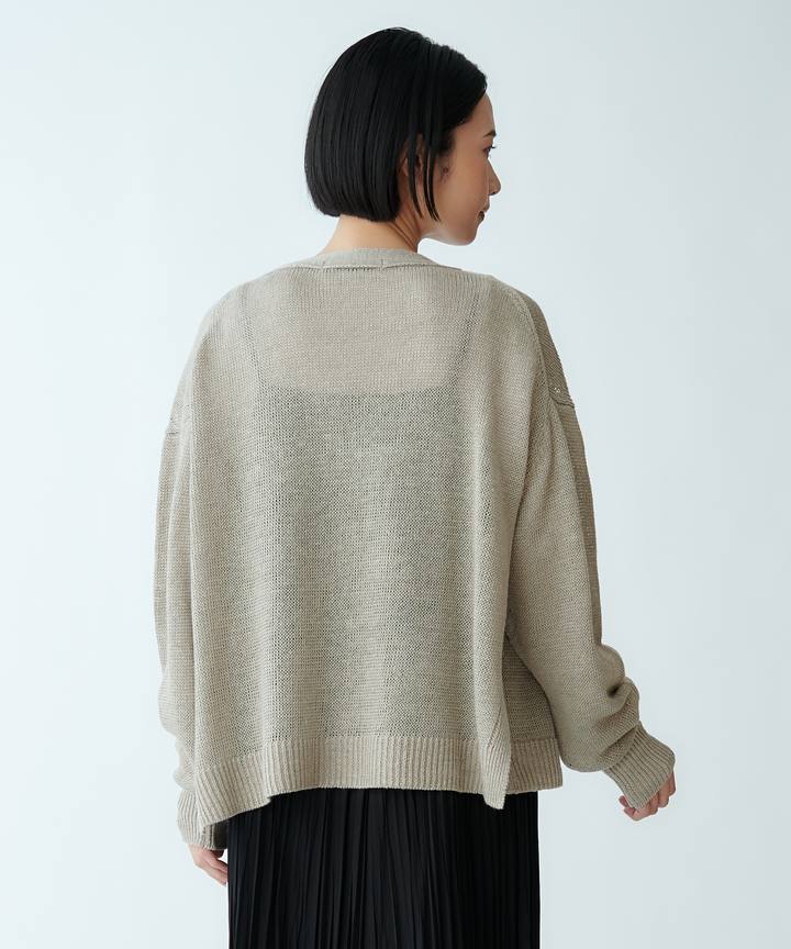 リネンVネックカーディガン