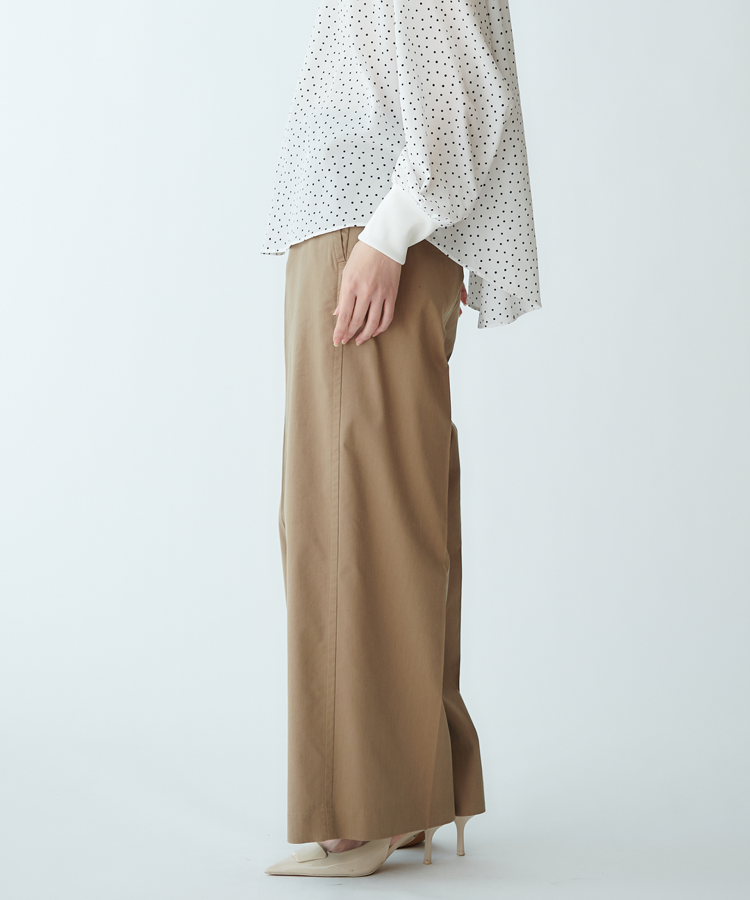 センタープレスワイドパンツ