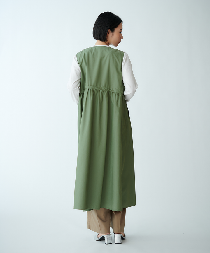 フロントジップノースリーブワンピースジレ