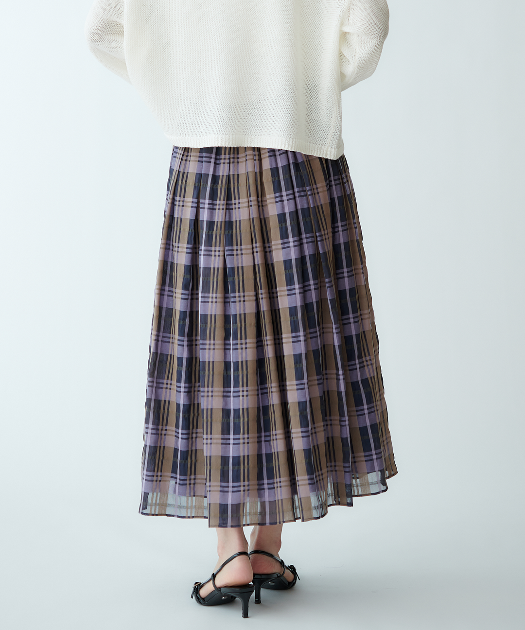 マドラスチェックフレアスカート