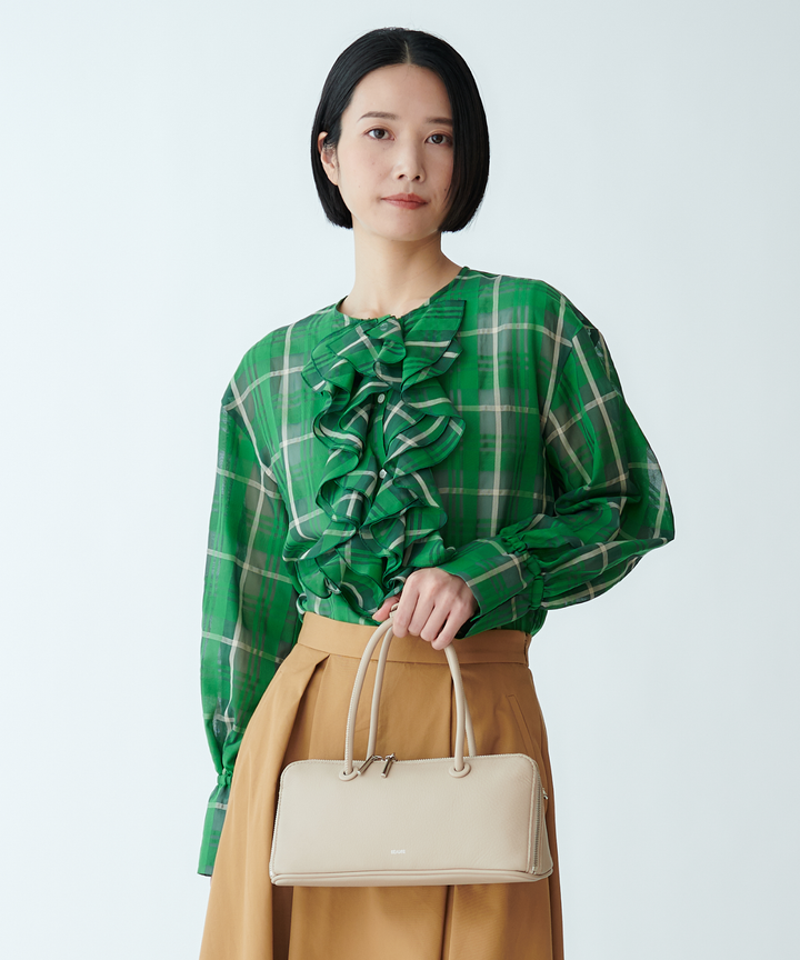 マドラスチェックフリルブラウス