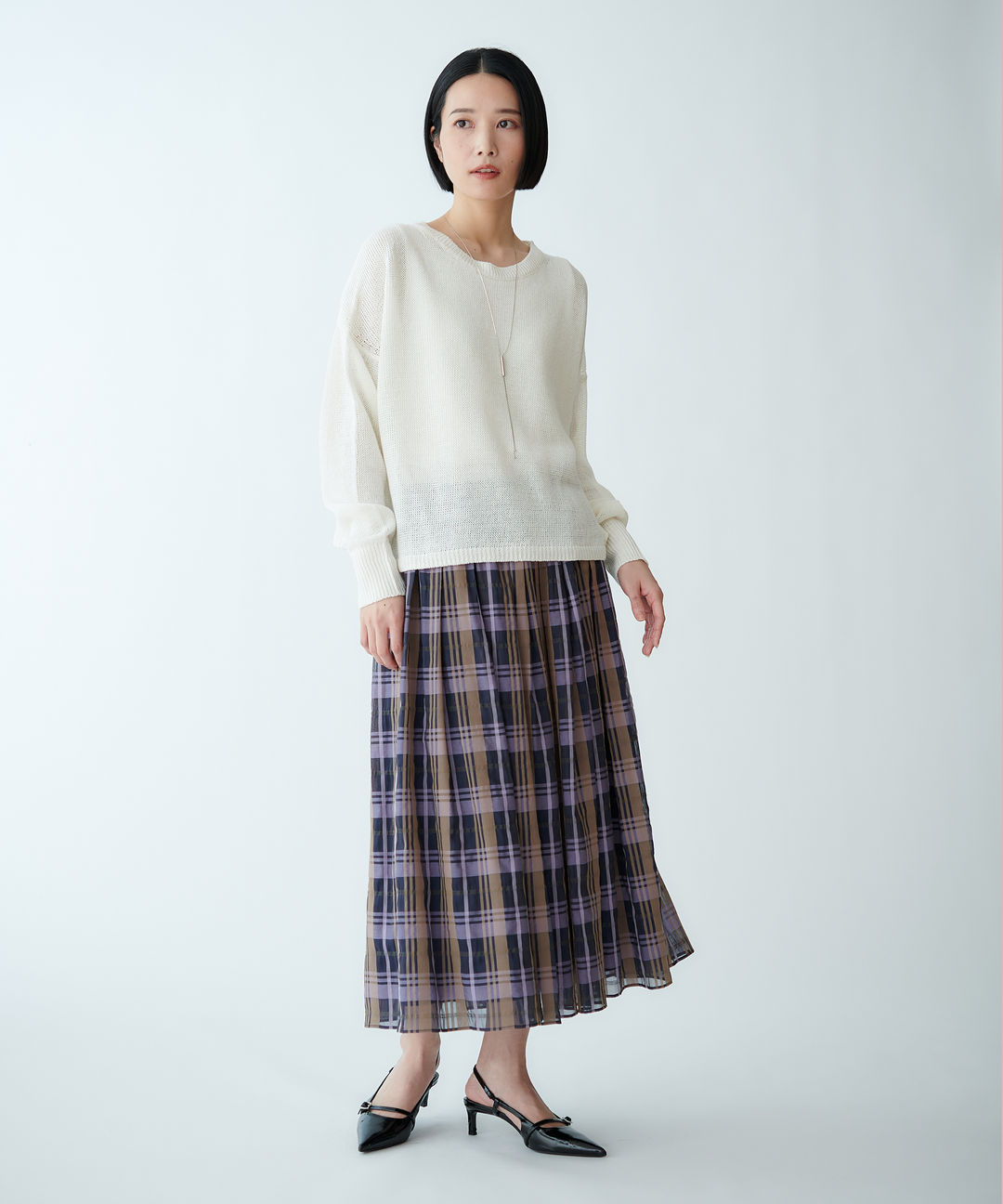 リネンプルオーバーニット