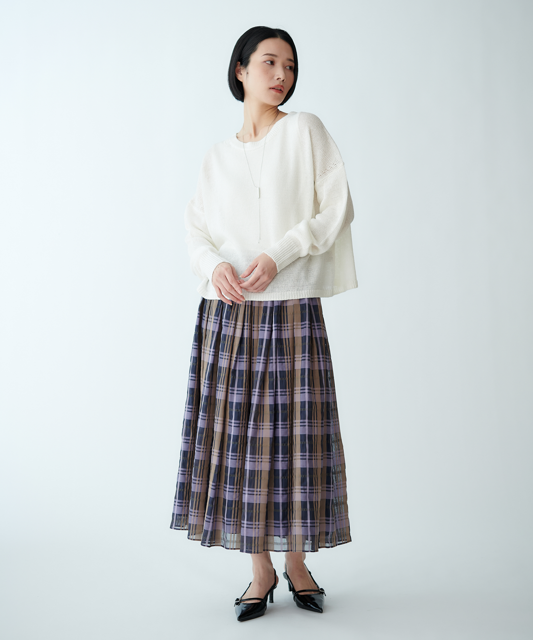 リネンプルオーバーニット